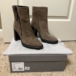 AQUATALIA Boots ILENIA Suede / Metallic WEATHERPROOF - Sz 8 M Made in Italy